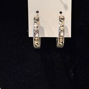 Elegant Silver Patterned Hoop Earrings